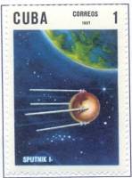 (№30-1358) Набор марок Куба 1967 год (8 марок + блок) "10-й Энн запуска первого искусственного спутн